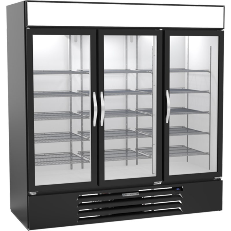 Beverage-Air MMF72HC-5-B Reach-In Freezer Merchandiser， 3-Section， Black， 68.5 cu. ft.