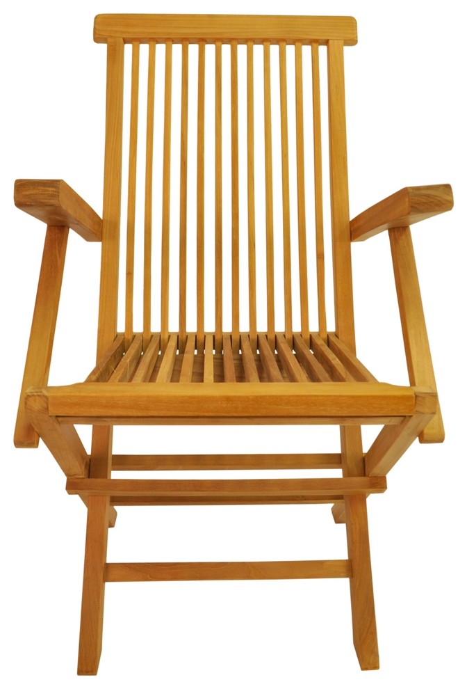 Classic Folding Armchair (Sell  ampPrice Per 2 Chairs Only)   Beach Style   Outdoor Folding Chairs   by Anderson Teak  Houzz