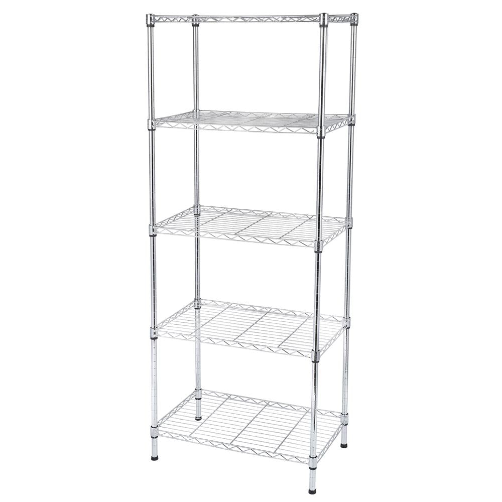 Ktaxon 55''L x 16''W x 51.5''H Storage Rack, 5-Tier Adjustable Kitchen Wire Shelving Organizer, Silver