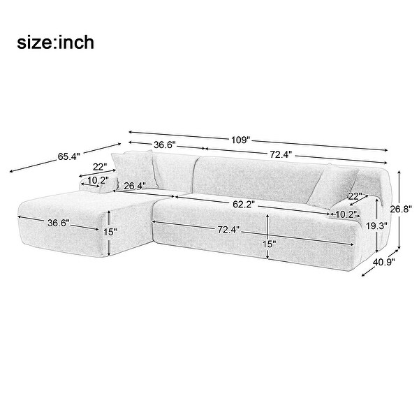 Modern Large LShape Modular Sectional Sofa for Living Room