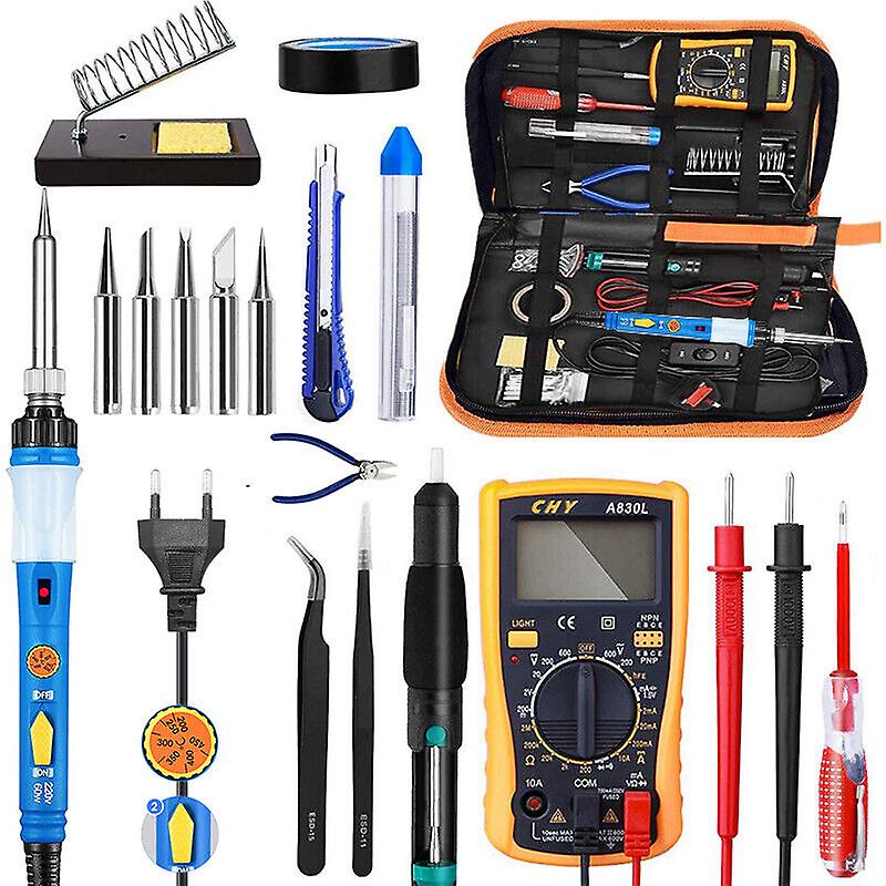 Soldering Iron Set 60w Temperature Desoldering Pump Station Multimeter