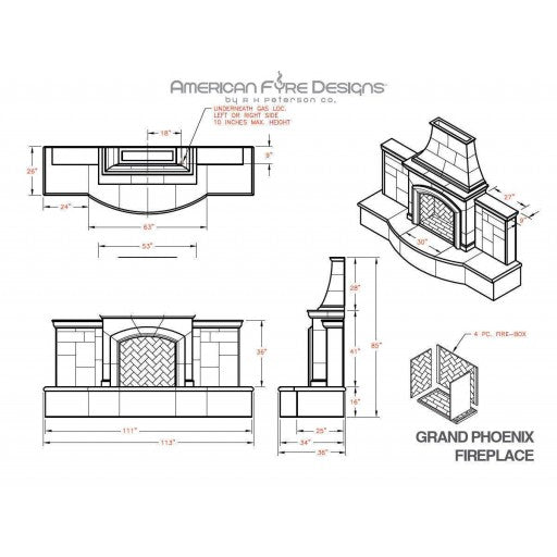 American Fyre Designs Grand Phoenix Fireplace