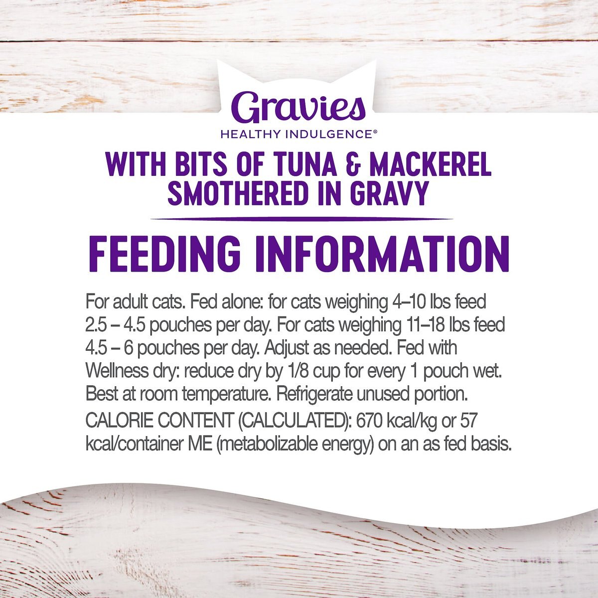 Wellness Healthy Indulgence Gravies with Bits of Tuna and Mackerel Smothered in Gravy Grain-Free Wet Cat Food Pouches