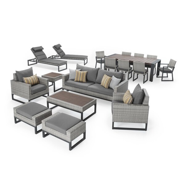 Milo Grey 18 Piece Sunbrella Outdoor Patio Estate Set