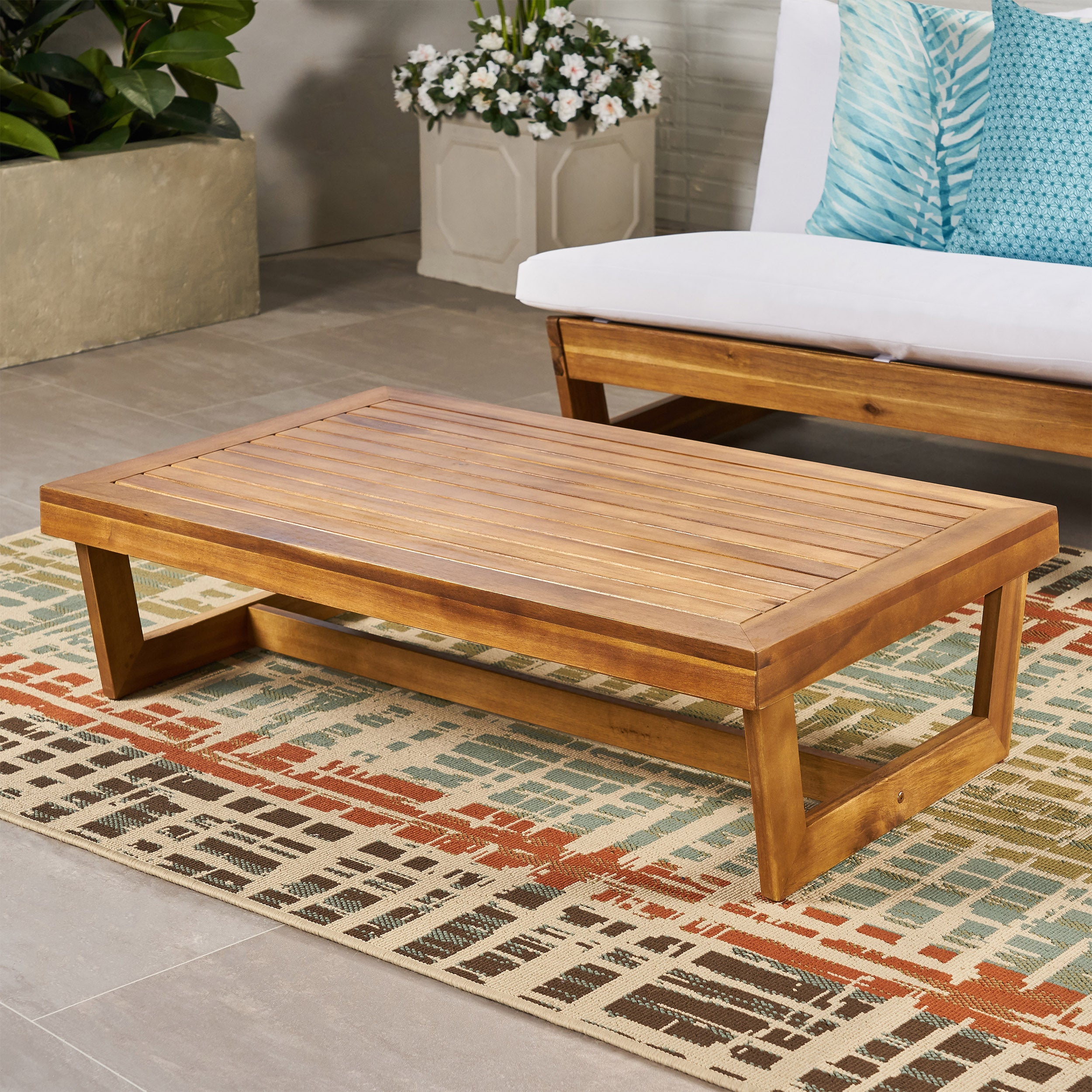 Hannah Outdoor Acacia Wood Coffee Table