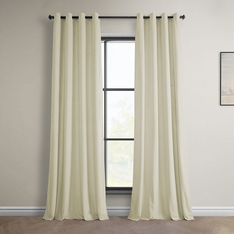 EFF Heritage Plush Velvet Grommet Window Curtain