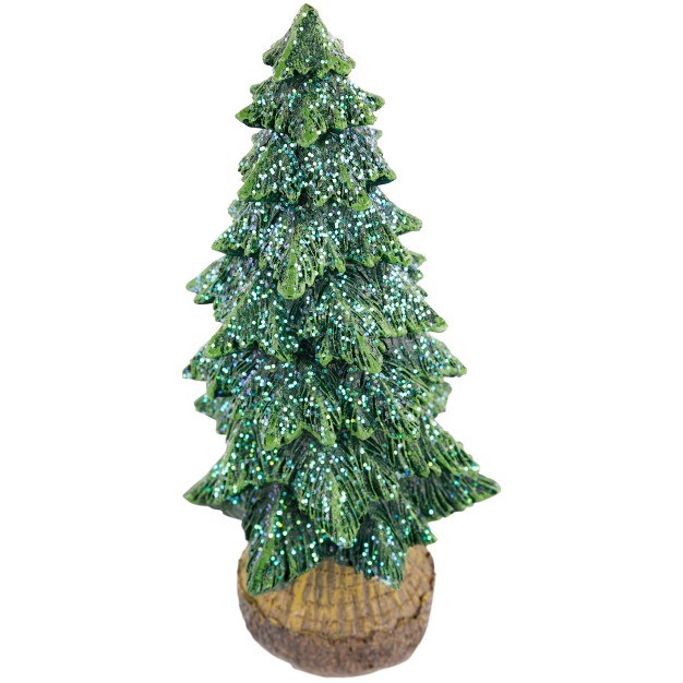 Green Glittered Tree Christmas Decoration