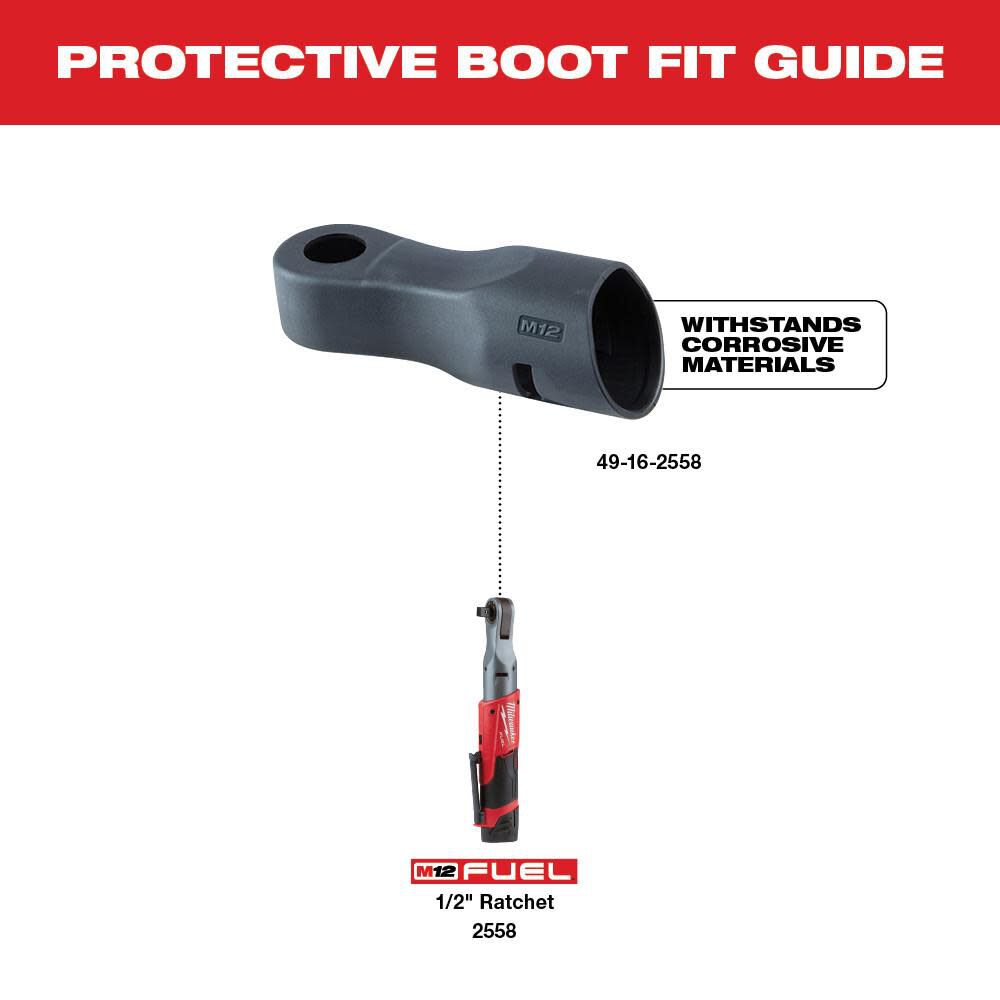 MW M12 FUEL 1/2 In. Ratchet Protective Boot 49-16-2558 from MW