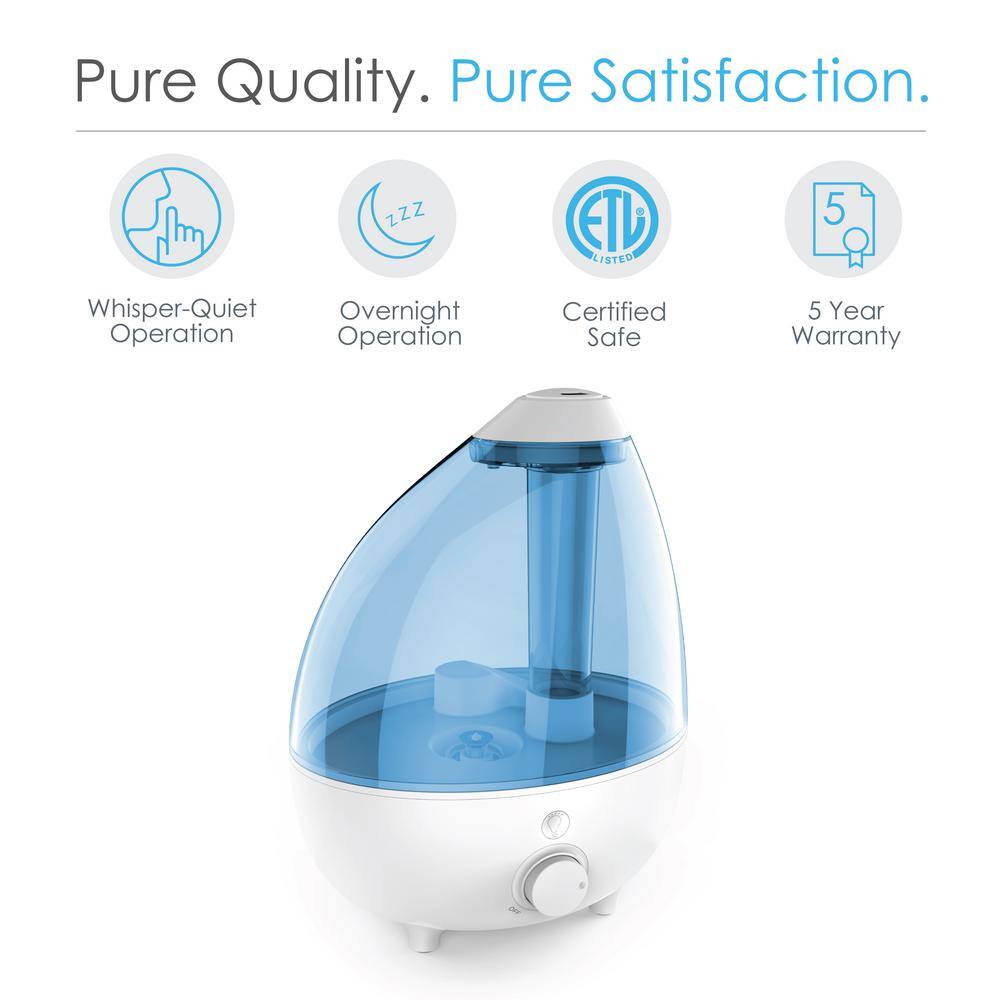 Pure Enrichment Extra-Large Ultrasonic Cool Mist Humidifier with Optional Night Light for 24-Hour Use PEHUMLRG-RT1