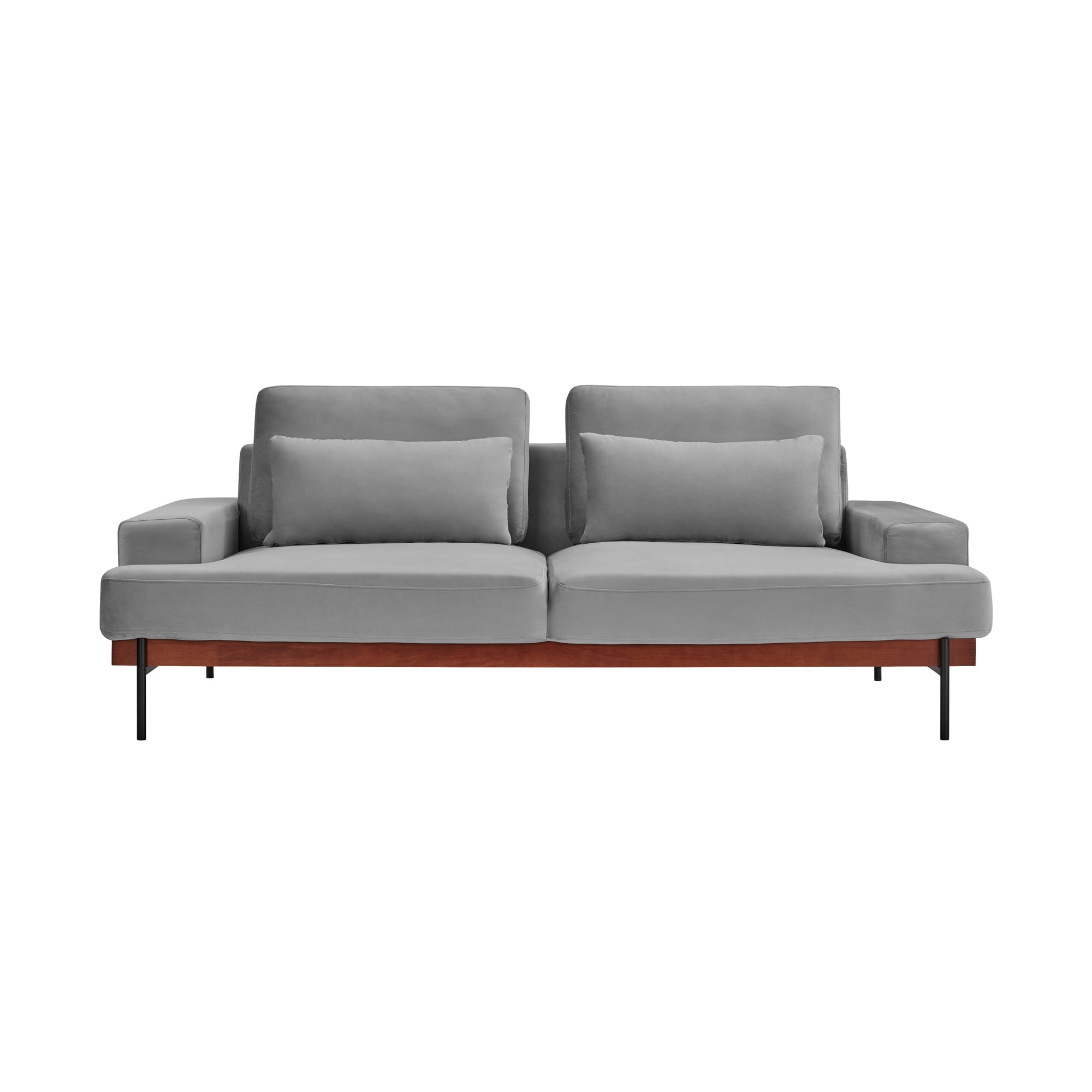 Armen Living Monet Sofa, Gray Velvet