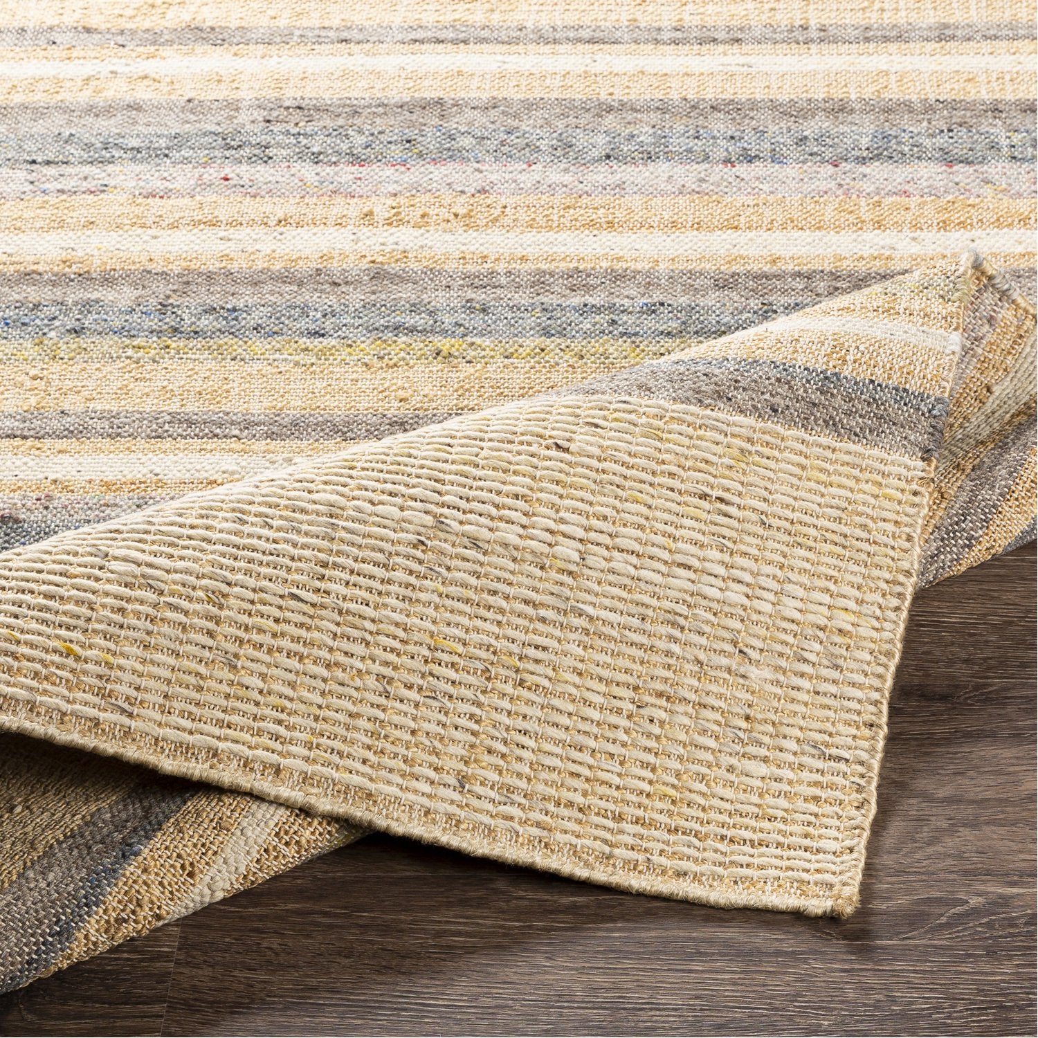 Arielle Hand Woven Rug in Wheat, Beige, Navy, Medium Gray, Mauve, Dark Purple, Lime, Charcoal, Khaki, Olive, Lilac, Camel