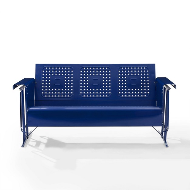 Bates Outdoor Metal Sofa Glider Navy Crosley