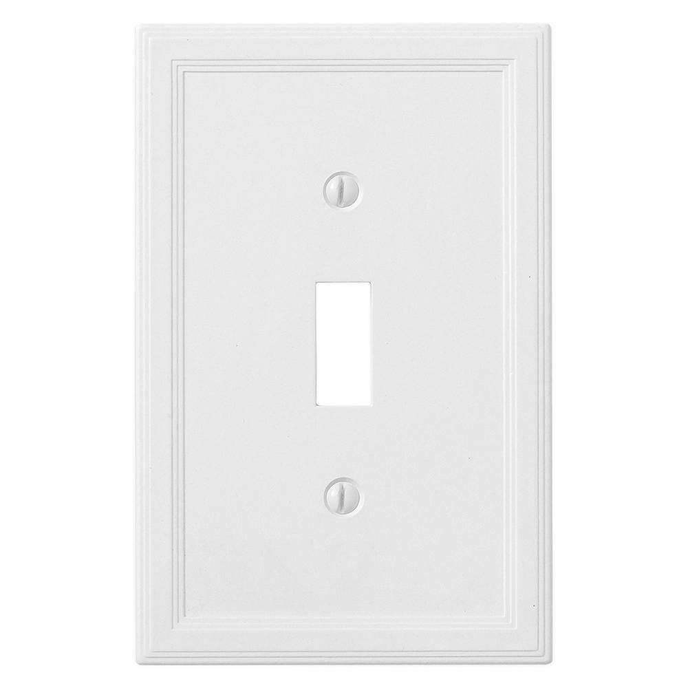 Hampton Bay Sovereign 1 Gang Bright White Toggle Stone Wall Plate SWP1102-18