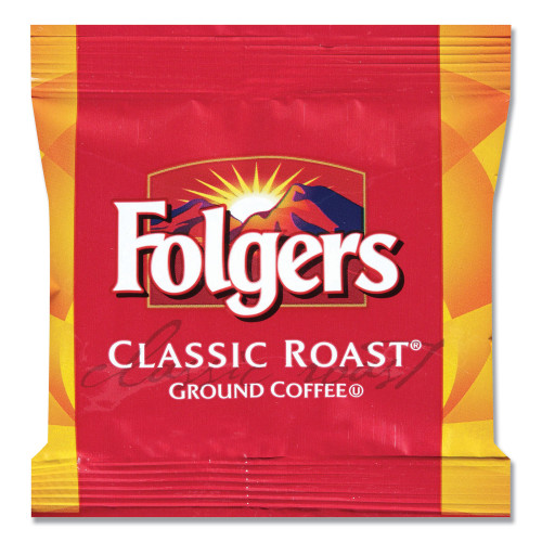 Folgers Coffee， Classic Roast， 0.9 oz Fractional Packs， 36/Carton (06125)