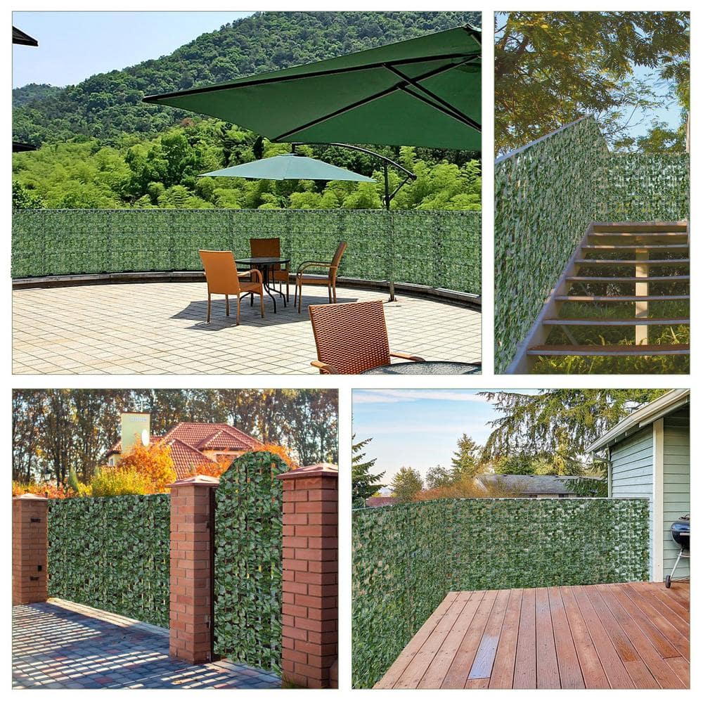 ANGELES HOME 59 in. H x 118 in. W PE Faux Ivy Leaf Privacy Fence M30-8GT48