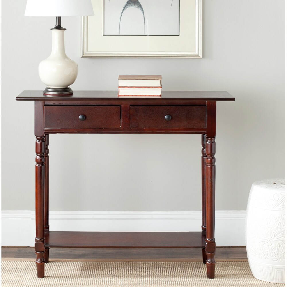 SAFAVIEH Cape Cod Dark Cherry 2 drawer Console Table   37.8\