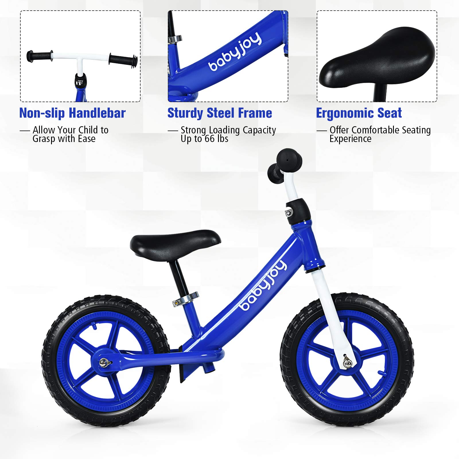 Baby Joy Lightweight Balance Bike, Kids No Pedal Training Bicycle w/ 12-Inch Wheels