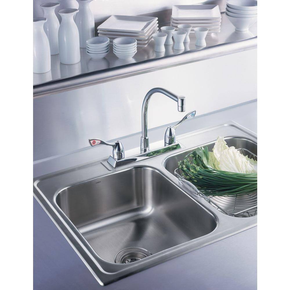 MOEN M-Bition 2-Handle High-Arc Standard Kitchen Faucet in Chrome 8799