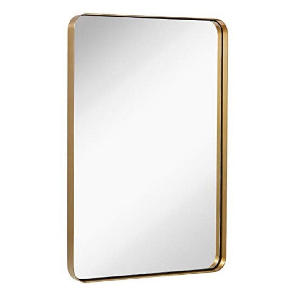 Contemporary Brushed Metal Wall Mirror