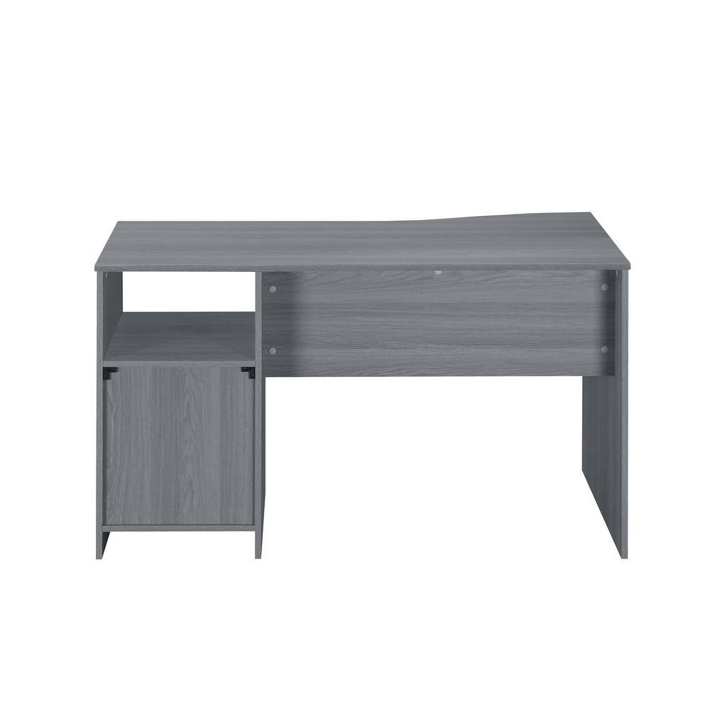 Wateday 51.20 in. Rectangular Gray Wood Computer Desk with Cabinet and Drawers YJ-YUKI9595777