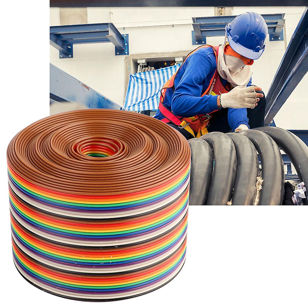 Colorful 1.27mm Spacing Pitch Cable 40p Flat Rainbow Ribbon Cable Wire Width 5.08cm (5 Meters)