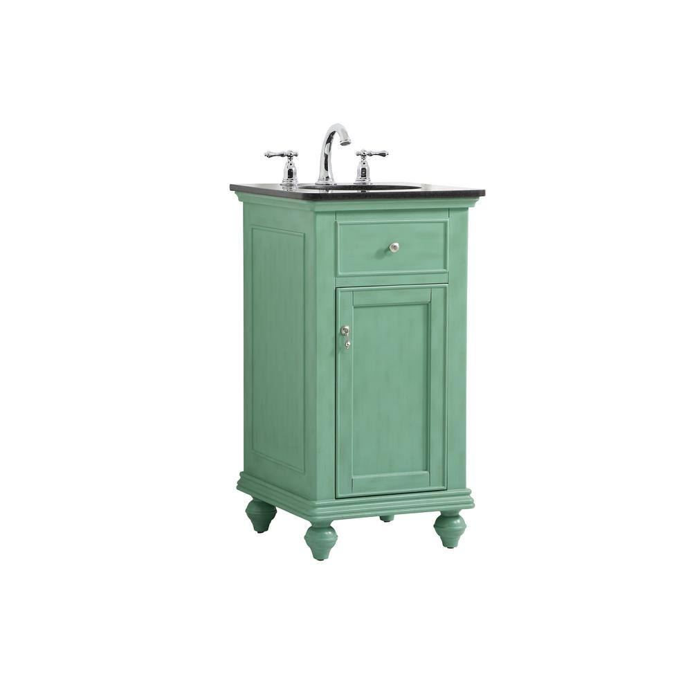 Simply Living 19 in. W x 19 in. D x 35 in. H Bath Vanity in Vintage Mint with Black Granite Granite Top SL36957VM