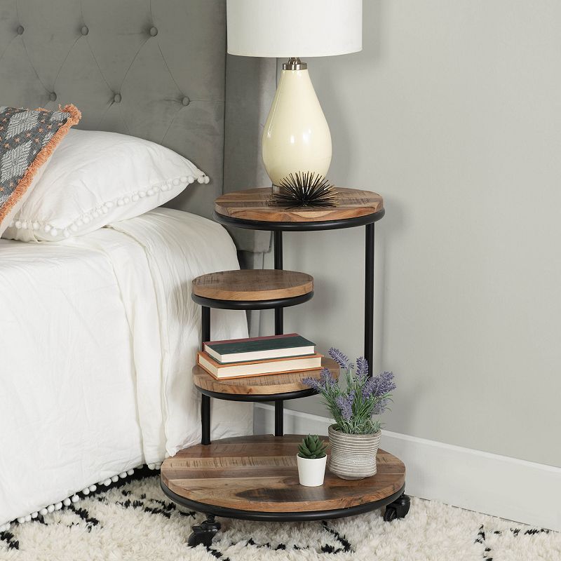 Linon Collis 4-Tier Plant Stand Side Table