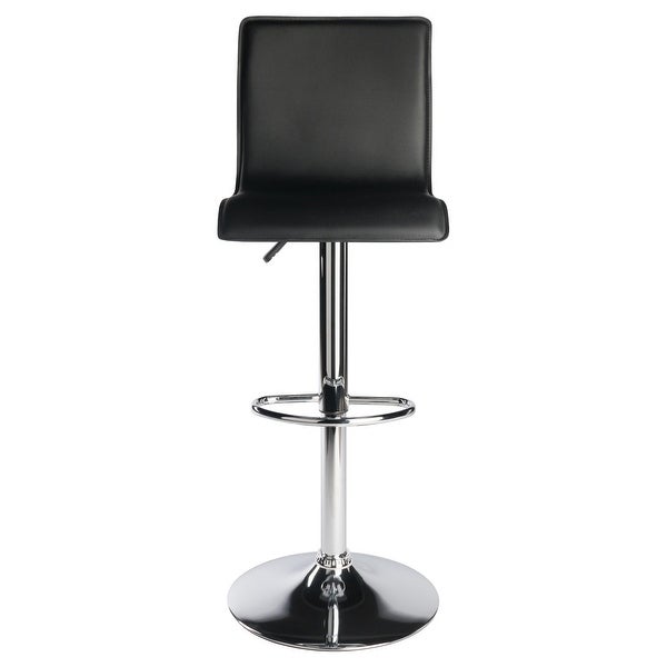 Bar stool，Wood Spectrum High Back Adjustable Swivel Stool， Black and Chrome Finish