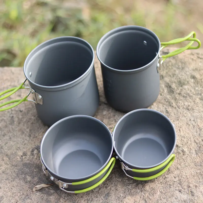 Portable Outdoor Camping Cookware Set Picnic Folding Pot Combination Camping tableware For Hiking And Outdoor