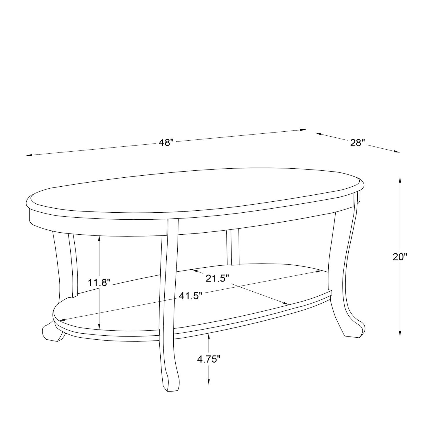 Linon Aubert Coffee Table