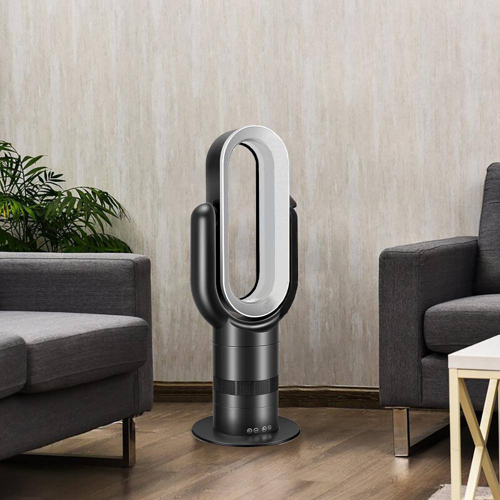 Amucolo 1550-Watt Black 26 in. Electric Tower Ceramic Fan Space Heater Bladeless Tower Fan with Remote Control DHS-CYHF-26GS