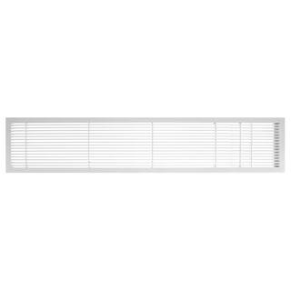 Architectural Grille AG10 Series 4 in. x 24 in. Solid Aluminum Fixed Bar SupplyReturn Air Vent Grille White-Matte with Door 100042412