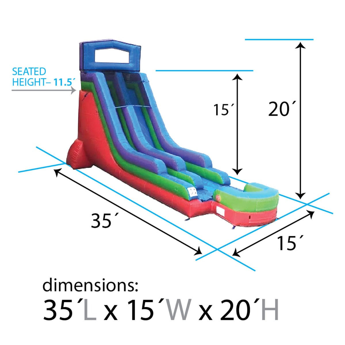 TentandTable Commercial Inflatable Water Slide, Retro with Blower, 18'