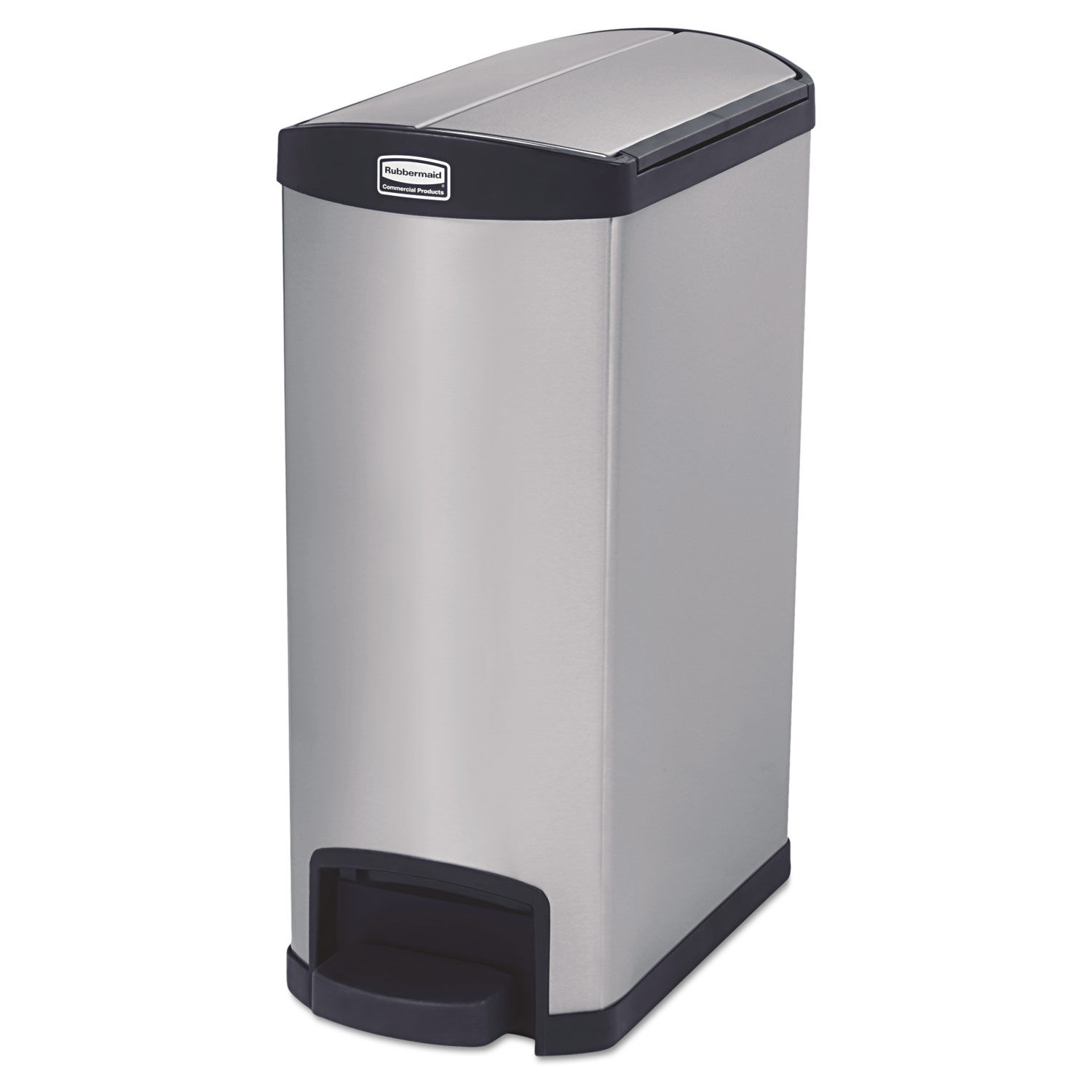 Slim Jim Stainless Steel Step-On Container by Rubbermaidandreg; Commercial RCP1901993