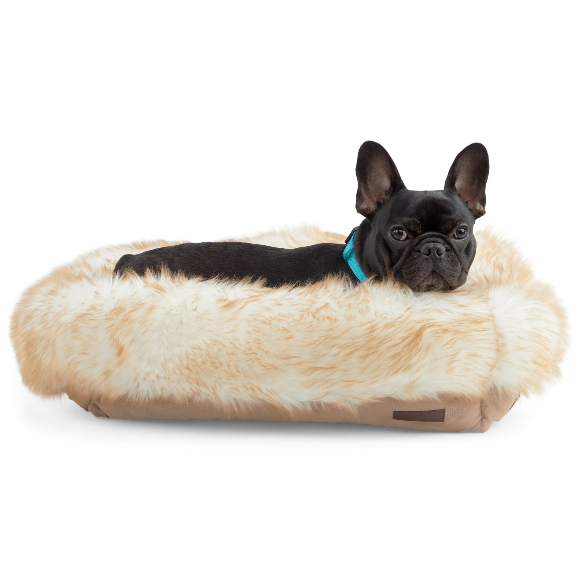 Reddy Brown Faux-Fur Box Dog Bed， 24