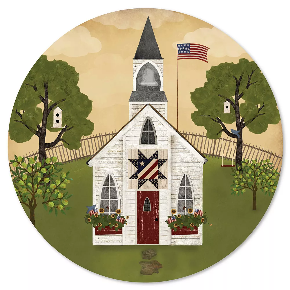 Courtside Market Americana Church Circular Board Wall Art