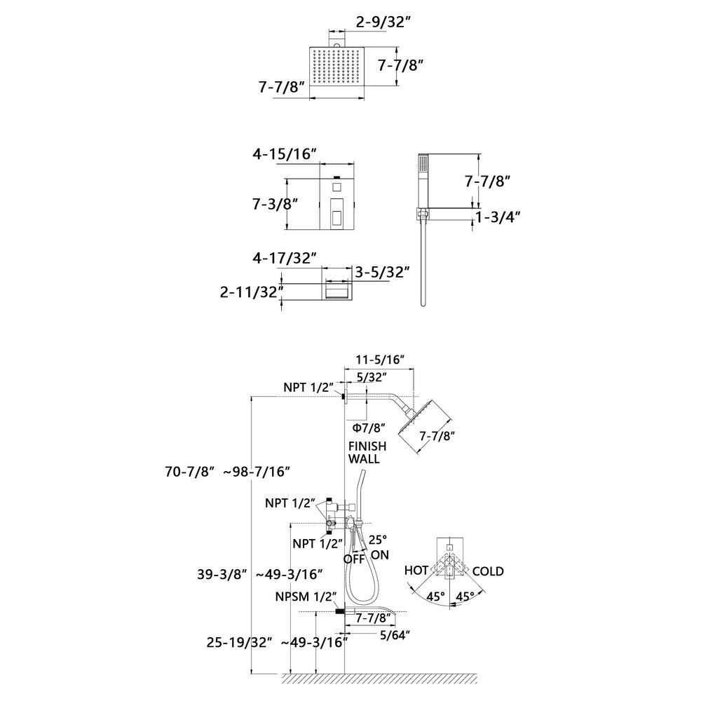 SUMERAIN Contemporary Single Handle 1-Spray Tub and Shower Faucet 5.5 GPM in Chrome (Valve Included) S3233CW-B-HD