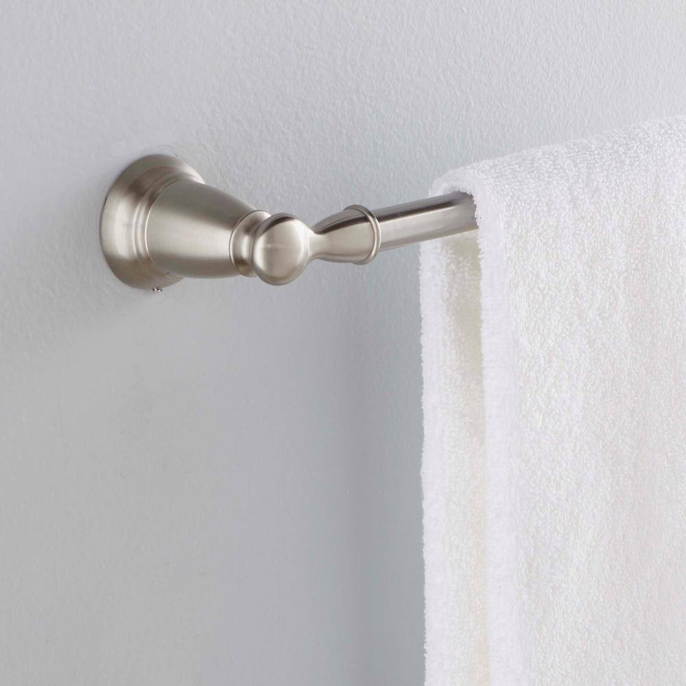 MOEN Banbury 24 in. Towel Bar in Brushed Nickel (2-Pack Combo) TY2624BN-2PK