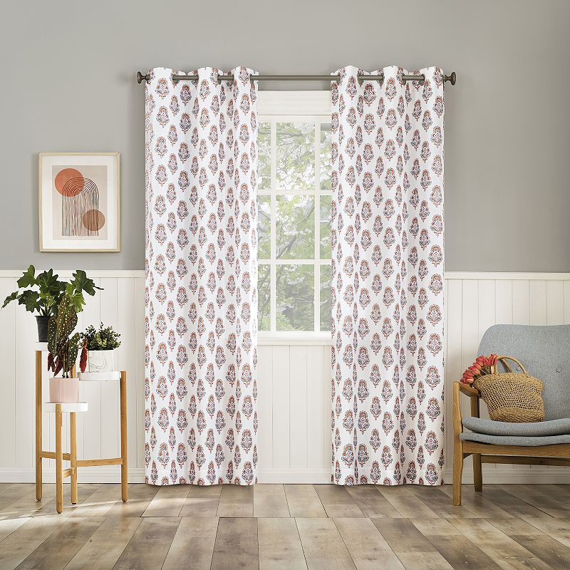 No. 918 Avie Global Medallion Semi-Sheer Grommet Curtain Panel