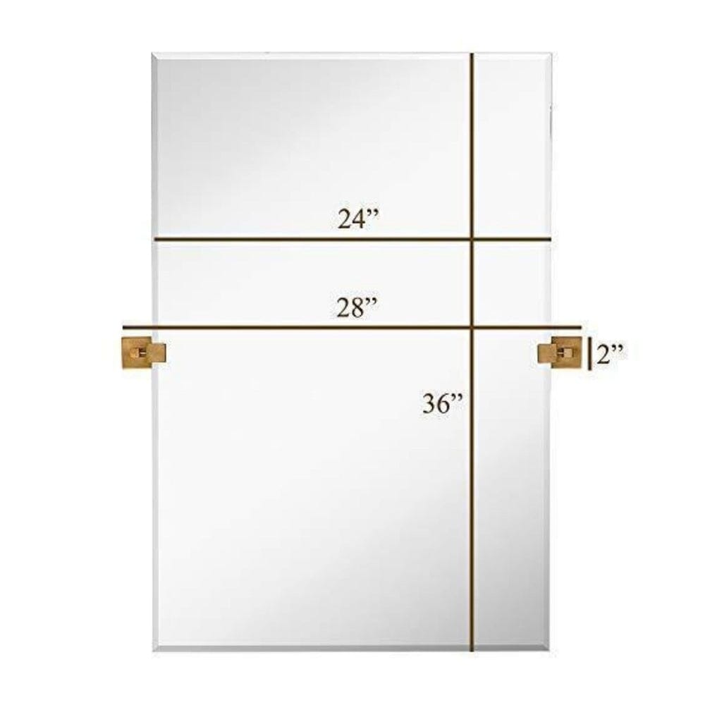 Rectangle Square Gold Pivot Mirror 24