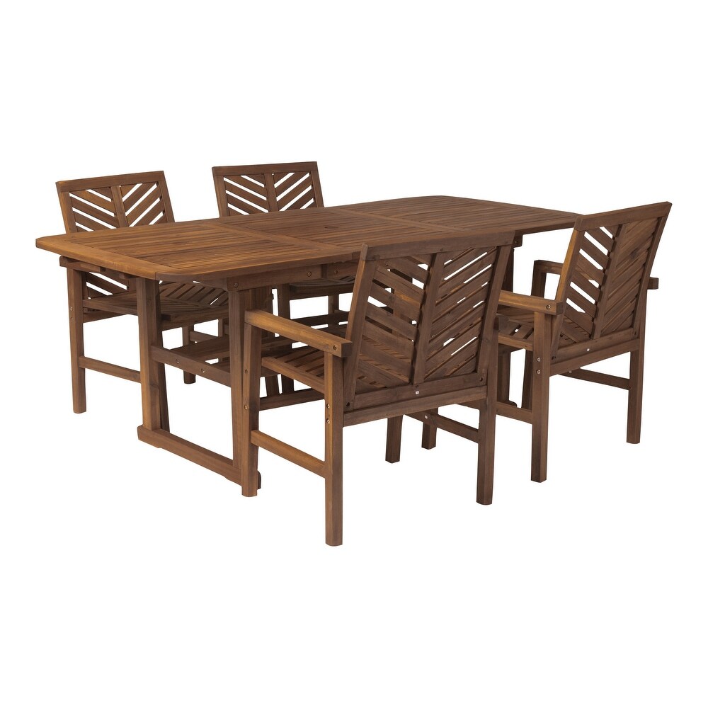 Middlebrook Hydaburg 5 Piece Acacia Extension Dining Set