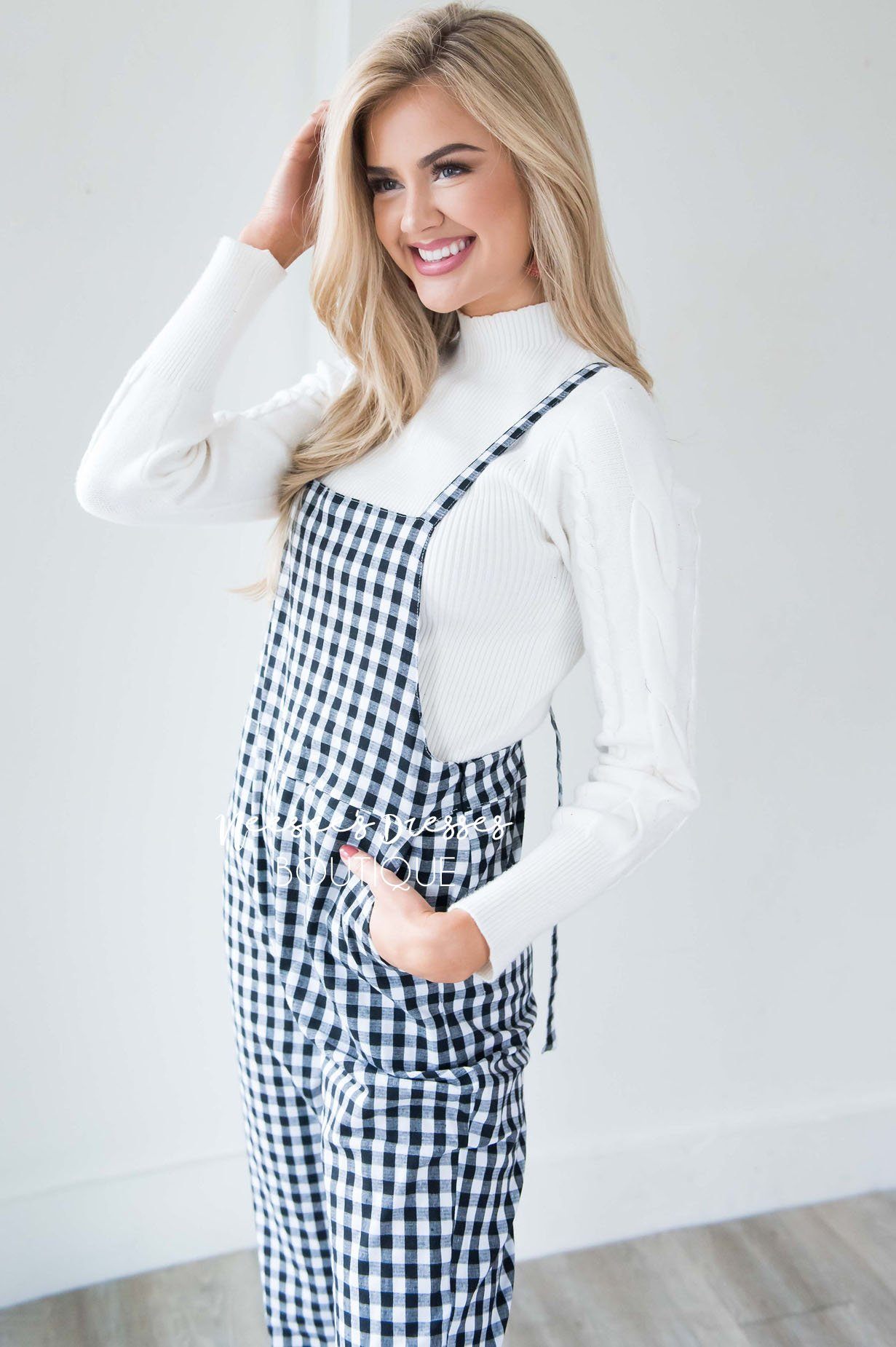 The Maya Gingham Print Overalls