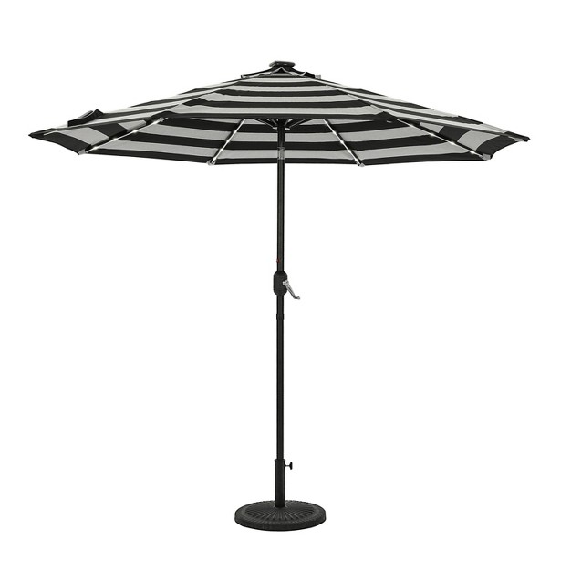 9 x27 X 9 x27 Mirage Ii Fiesta Market Patio Umbrella With Solar Led Tube Lights Black white Island Umbrella