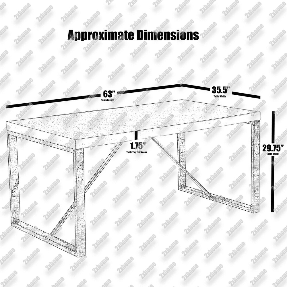 Modern Designer Wood Top Dining Table with Metal Legs Strong Sturdy Frame 70.75\