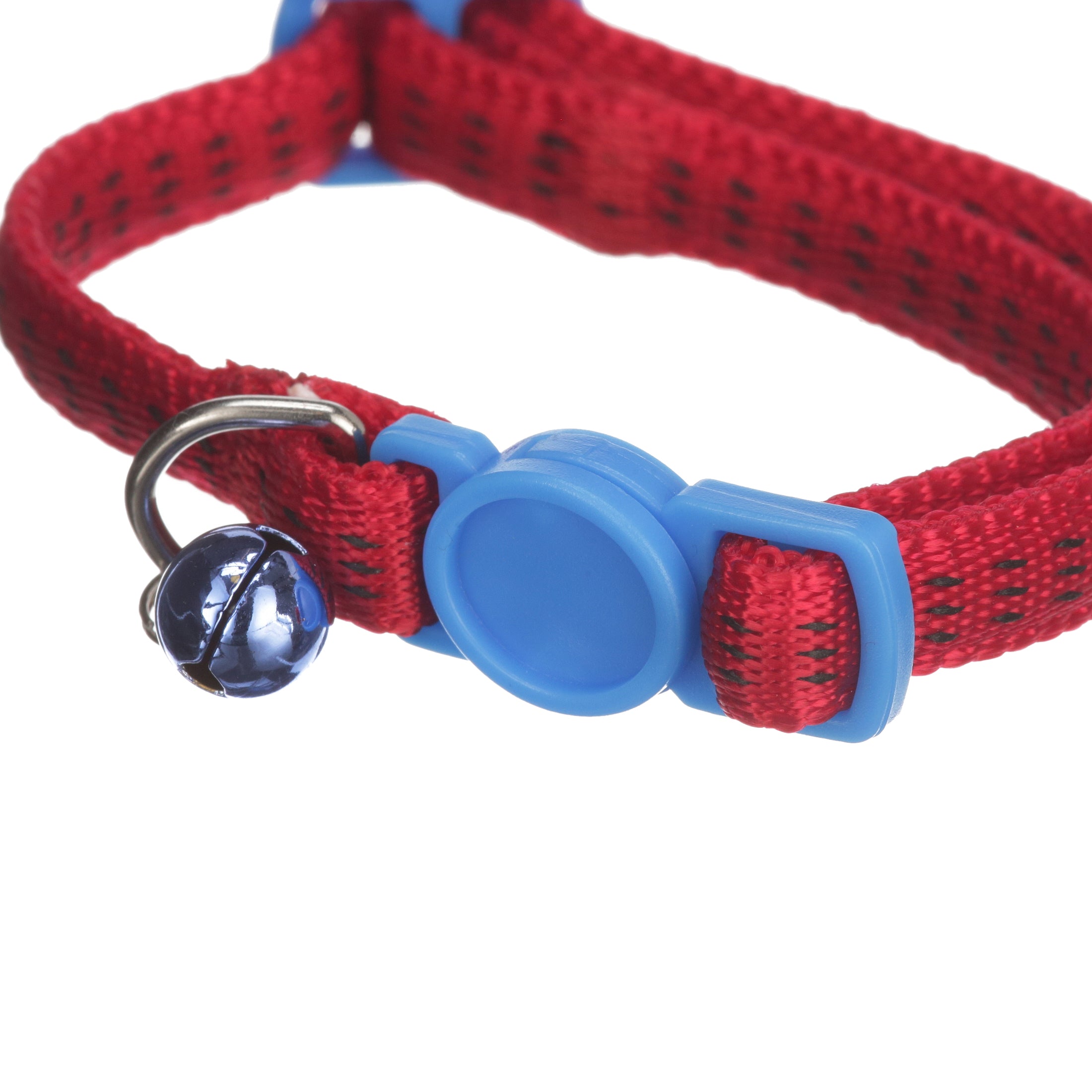 Blue Frog Puffy Cat Collar， Red