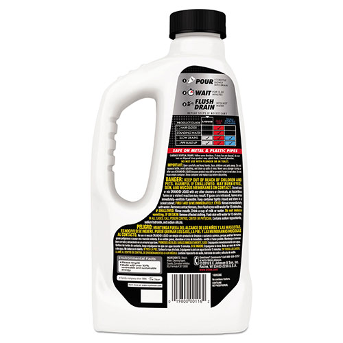 SC Johnson Drano Liquid Drain Cleaner | 32oz Safety Cap Bottle， 12