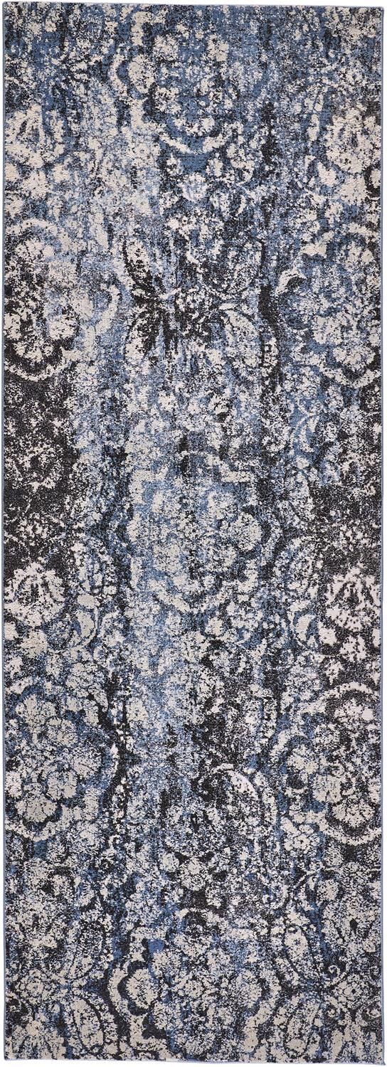 Tullamore Blue and Black Rug by BD Fine