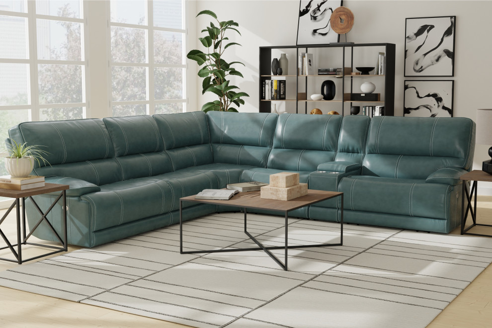 6 Piece Modular Power Reclining Sectional With Power Adjustable Headrests   Sectional Sofas   by Parker House  Houzz