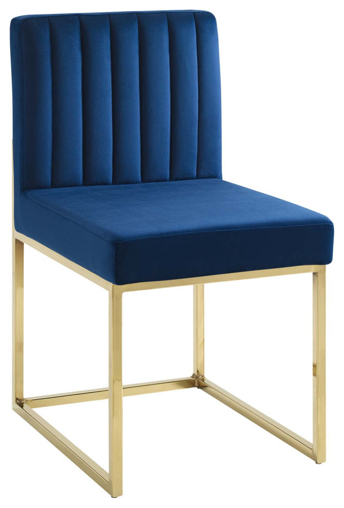 Carriage Channel Tufted Sled Base Performance Velvet Dining Chair   Contemporary   Dining Chairs   by Modway  Houzz