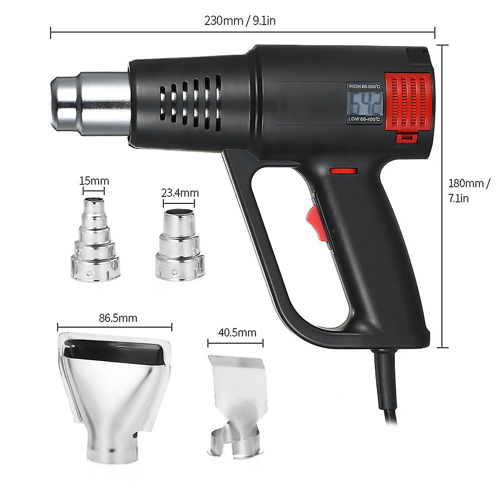 2000w Industrial Fast Heating Hot Air Gun Lcd Digital Temperature-controlled High Quality Handheld Heat Blower Electric Adjustable Temperature Heat Gu